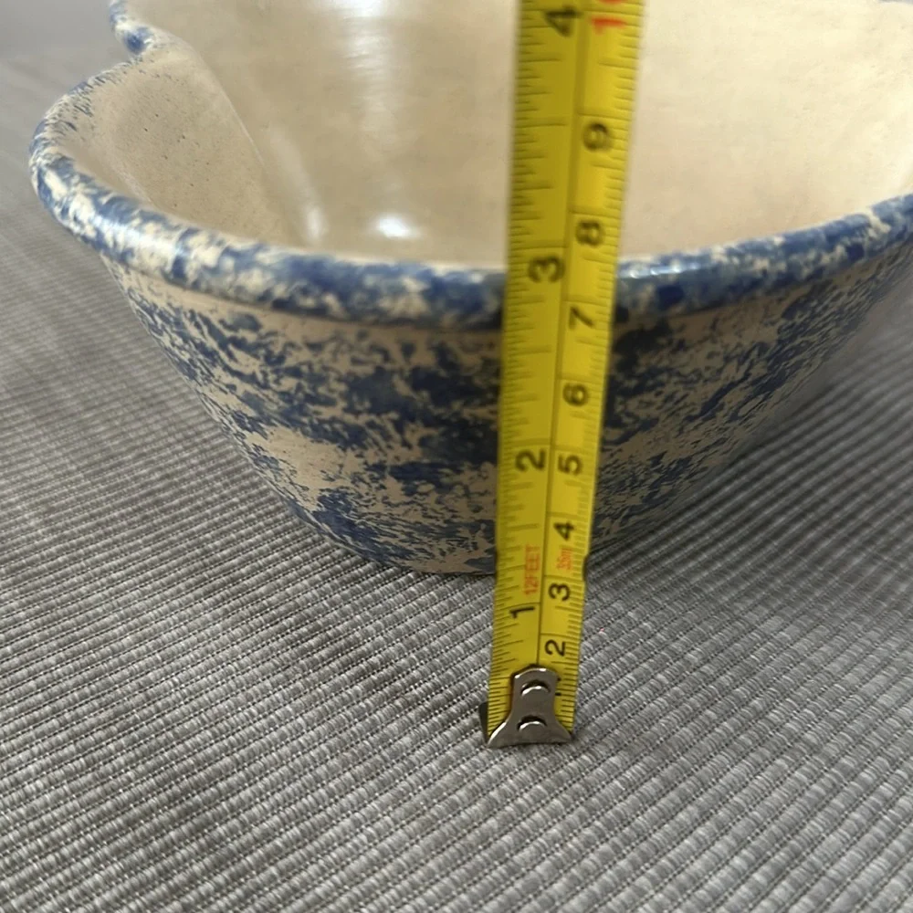 Vintage Stoneware Pottery Small Heart Shaped Bowl Sponged Heart Design ‘93